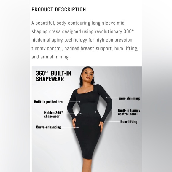 Body flexx shape wear dress BNWT Size M - Picture 5 of 7